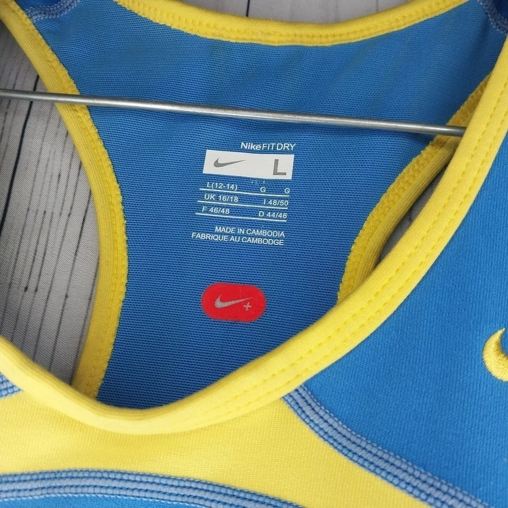 Nike Fit Dry Blue and Yellow LIVESTRONG Racerback Athletic Tank Top